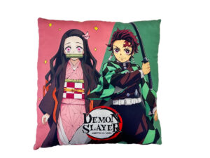 Coussin Demon Slayer Tanjiro 40×40 – Double Face Officiel & Confortable