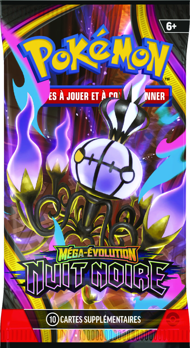 Lot de 6 boosters ME05 Pokémon Méga-Évolution Nuit Noire FR – Image 6